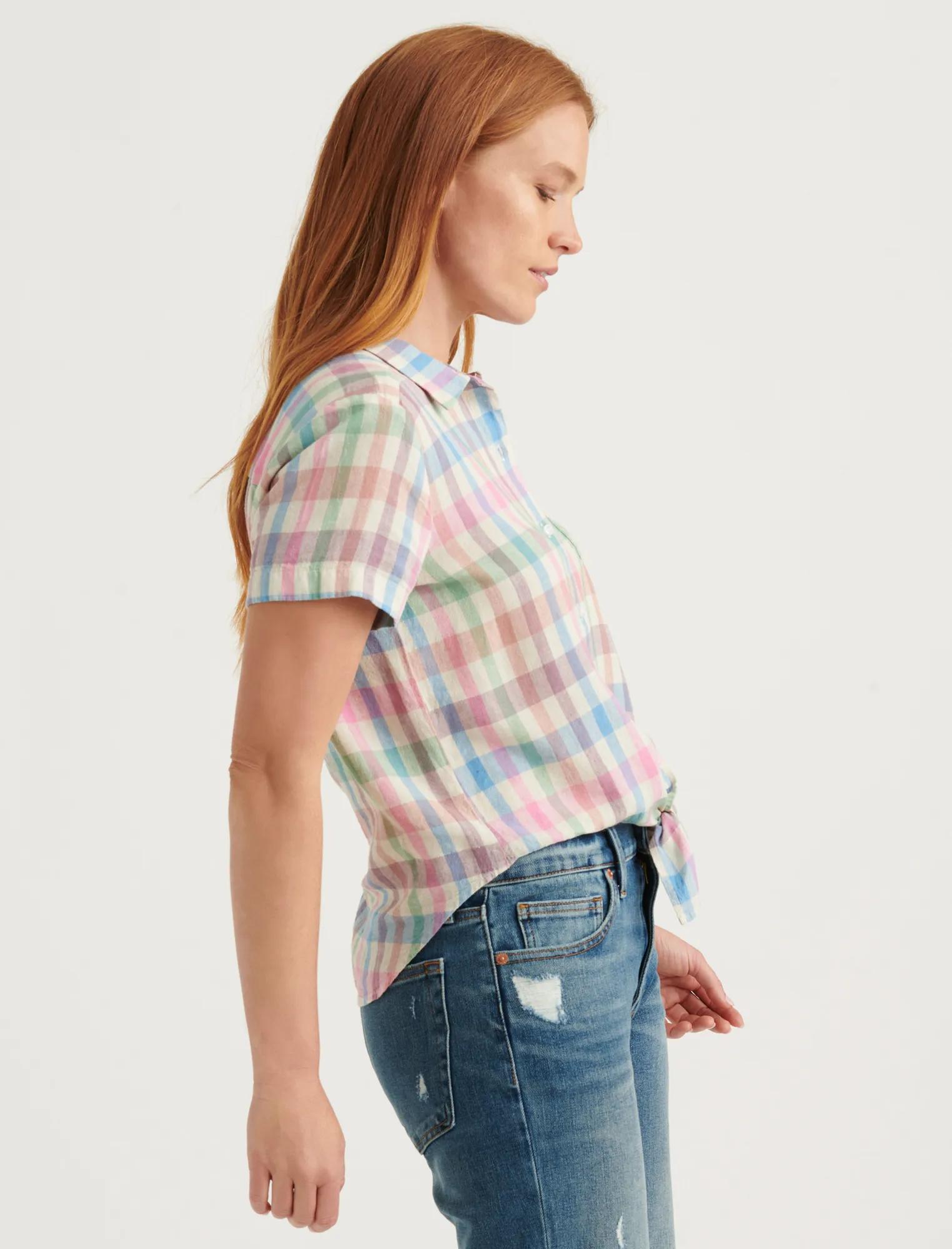 TIE FRONT SHORT SLEEVE SHIRT, image 3