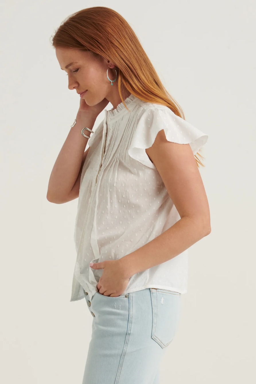 FLUTTER SLEEVE POET BLOUSE TOP, image 3