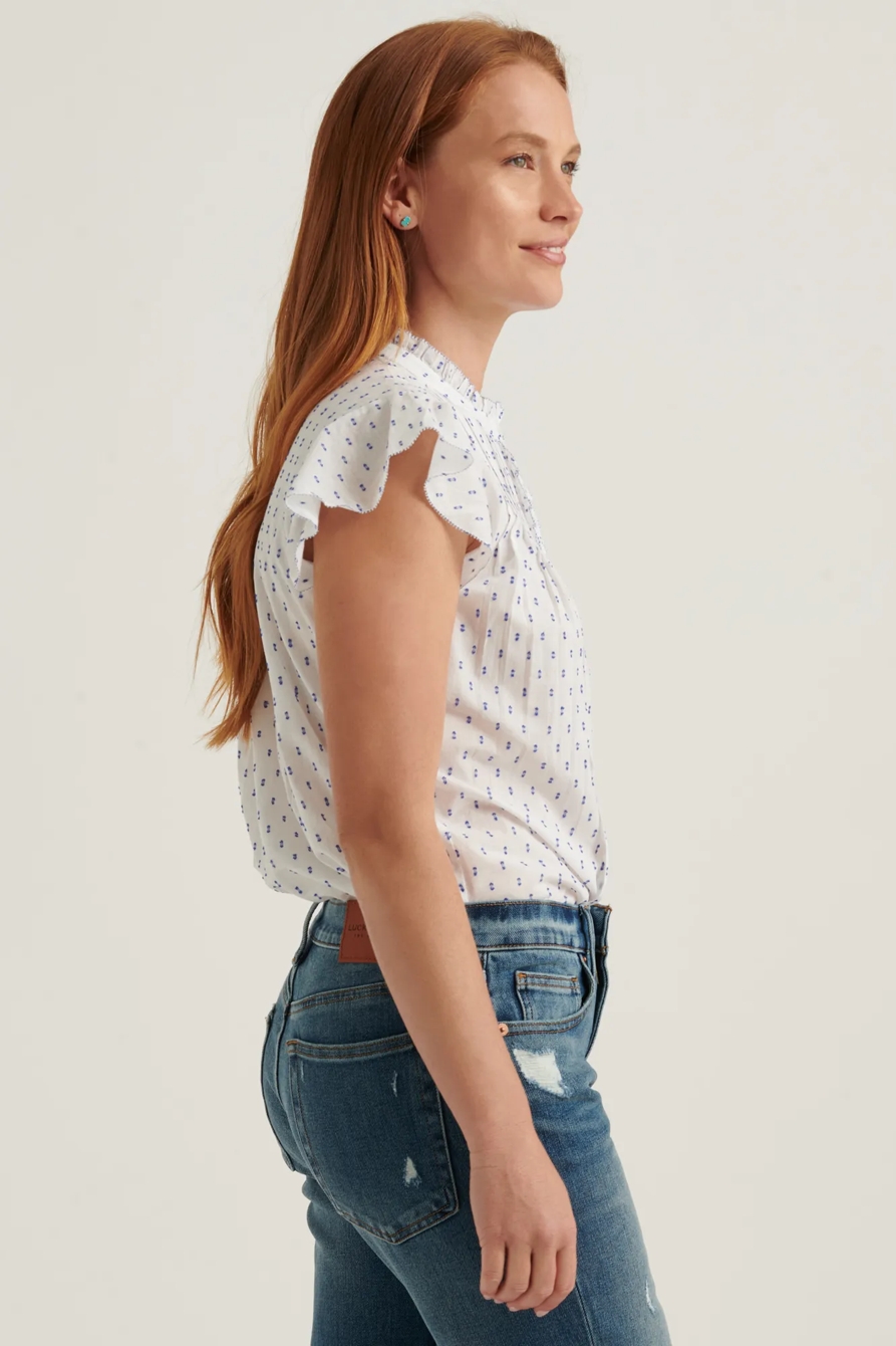 FLUTTER SLEEVE POET BLOUSE TOP, image 3
