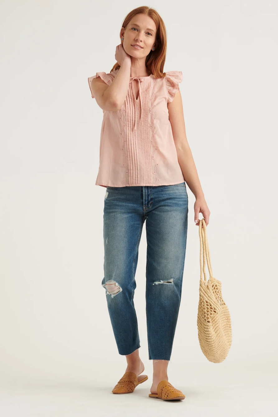SANDRA FLUTTER SLEEVE TOP, image 2
