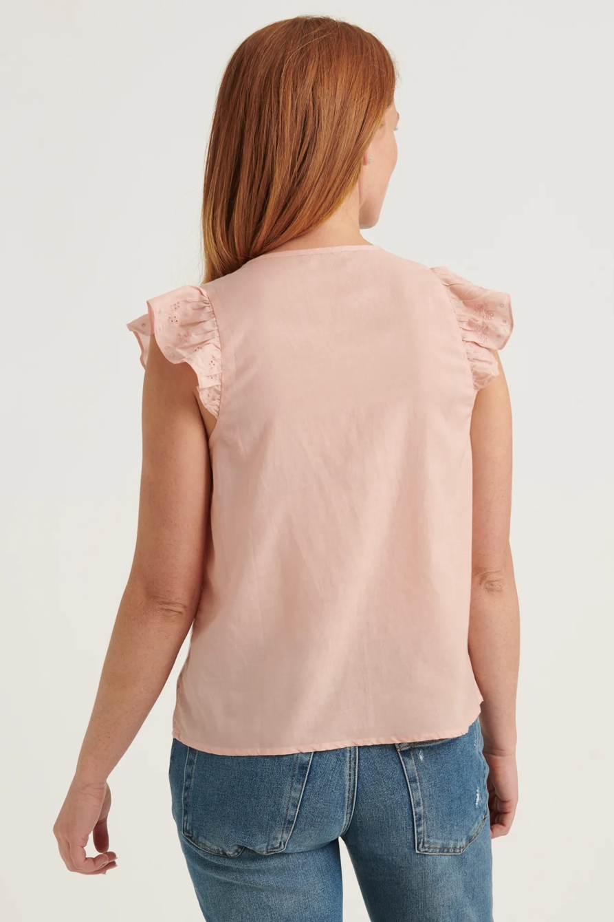 SANDRA FLUTTER SLEEVE TOP, image 4