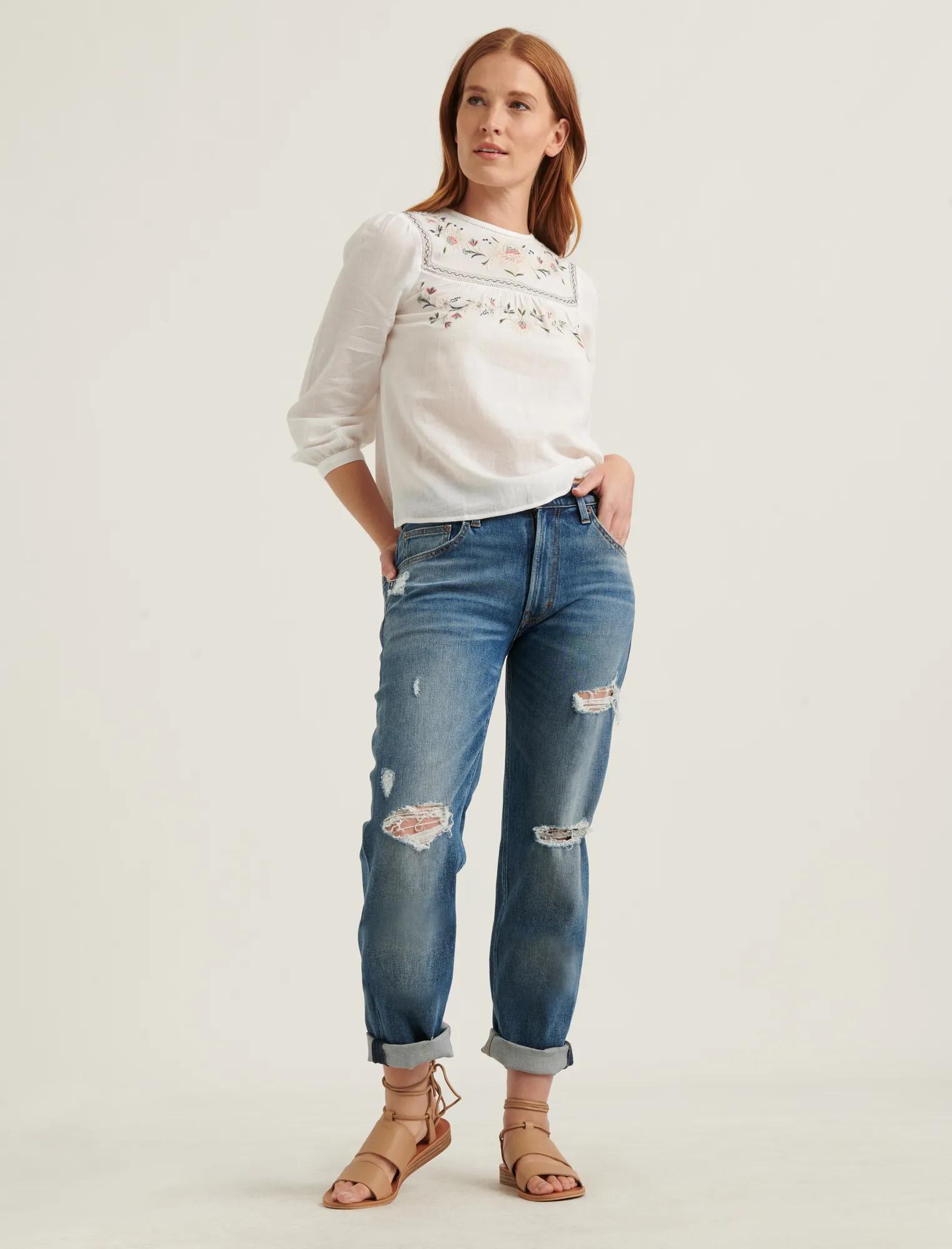 EMBROIDERED YOKE TOP, image 2