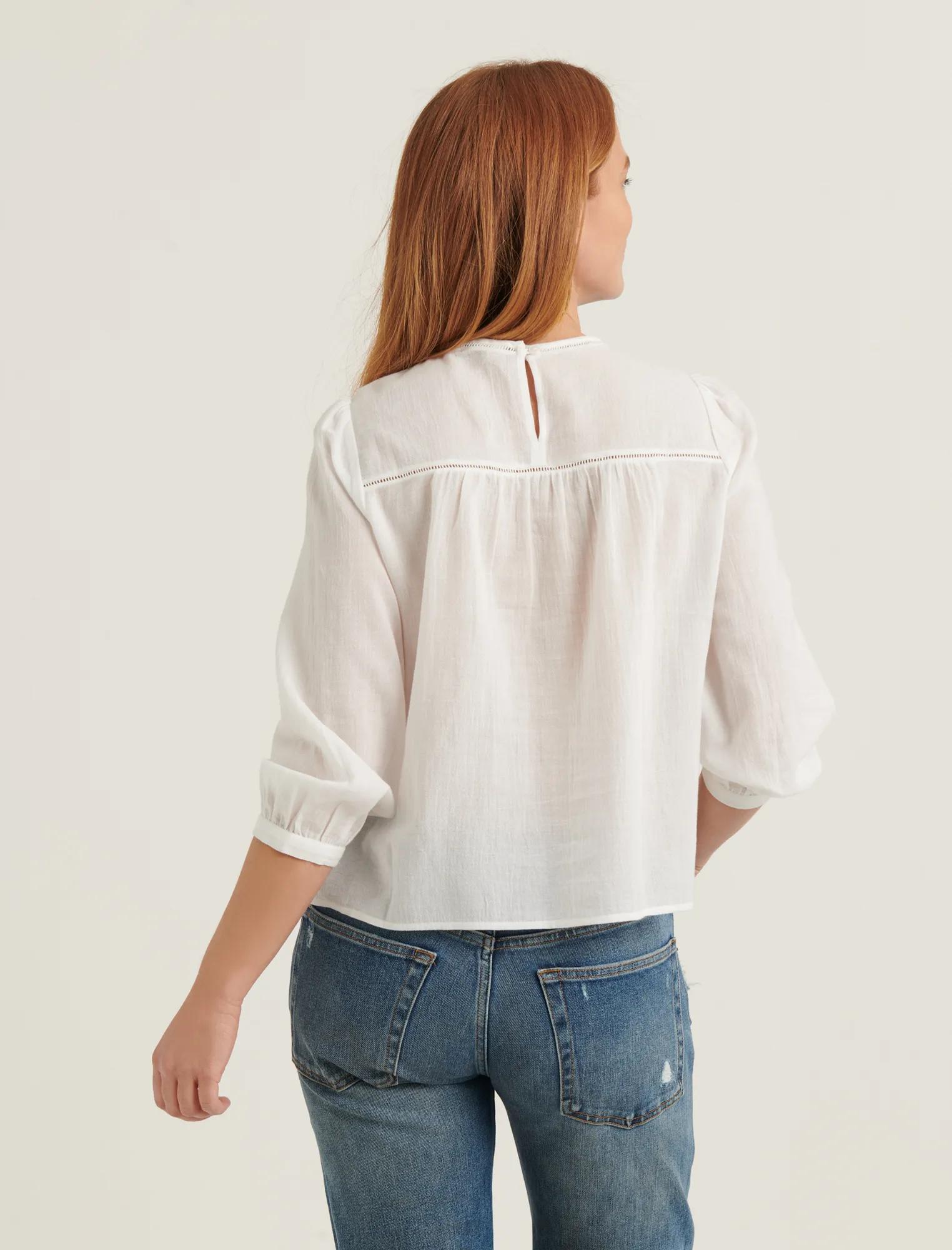 EMBROIDERED YOKE TOP, image 4