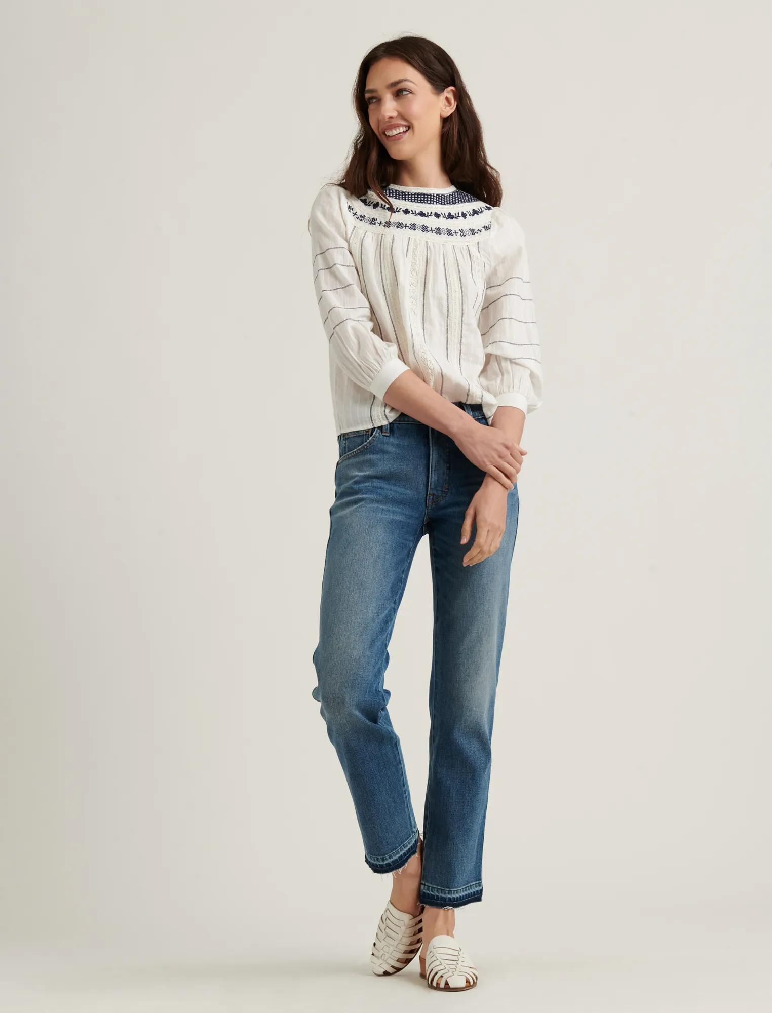ZOEY EMBROIDERED PEASANT TOP, image 2