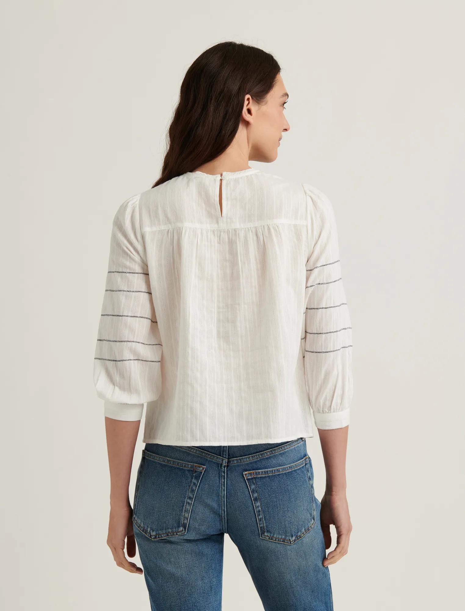 ZOEY EMBROIDERED PEASANT TOP, image 3