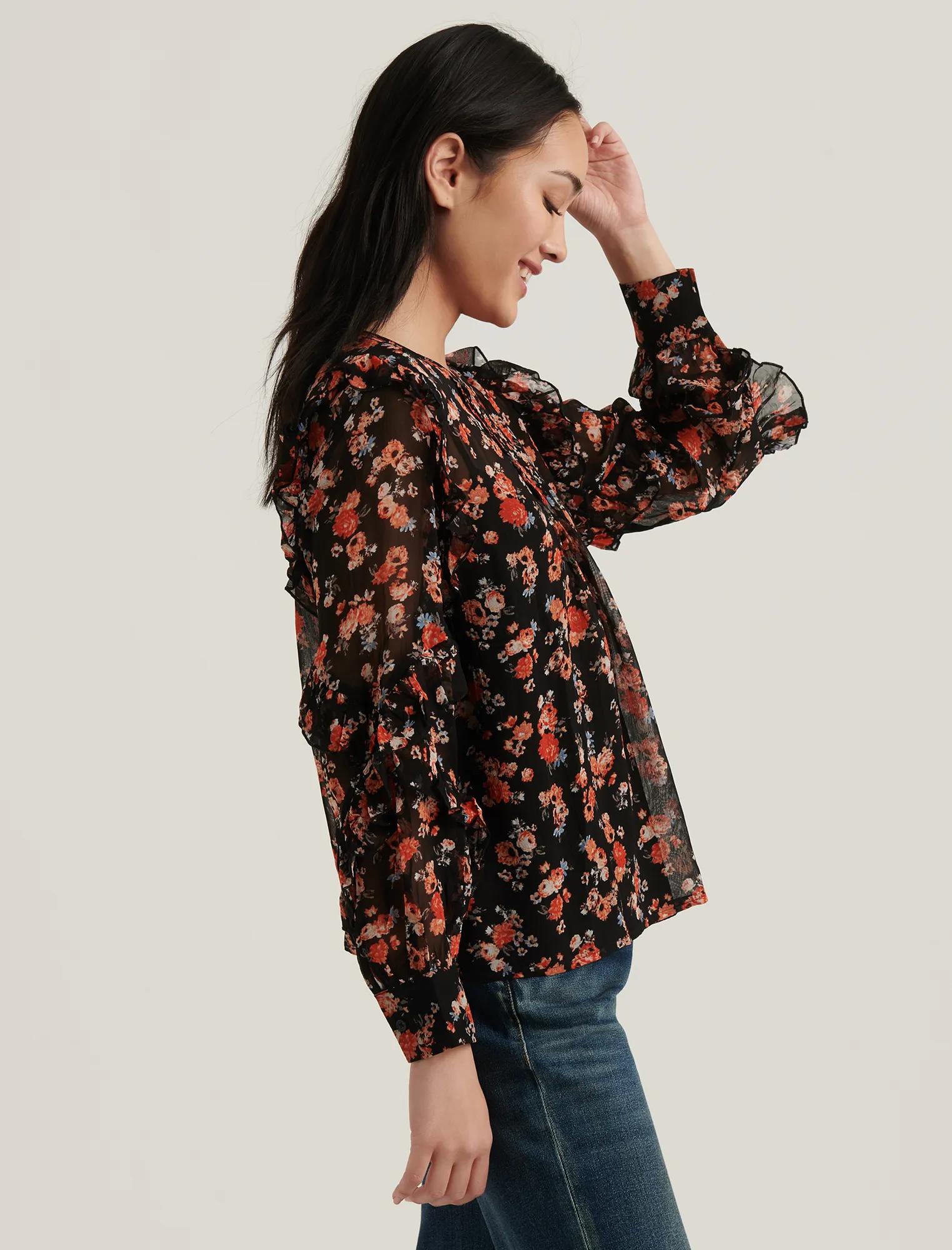 GEORGETTE RUFFLE BLOUSE TOP, image 3