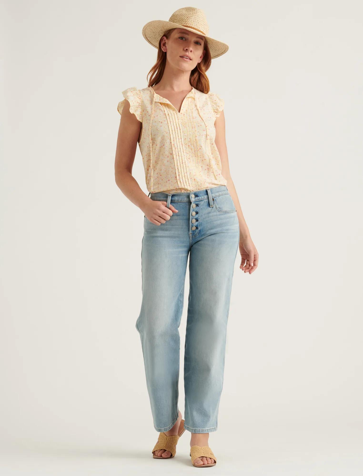SANDRA FLUTTER SLEEVE TOP, image 2