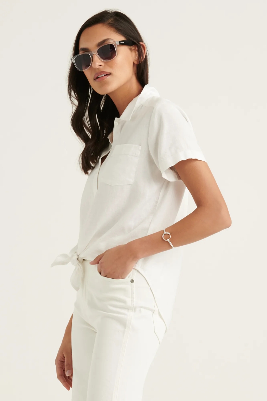 TIE FRONT SHORT SLEEVE SHIRT, image 3