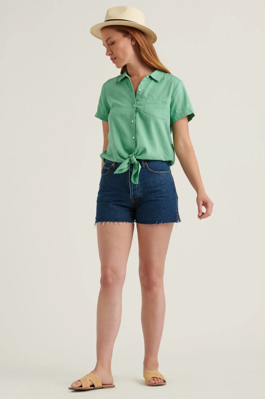 TIE FRONT SHORT SLEEVE SHIRT, image 2