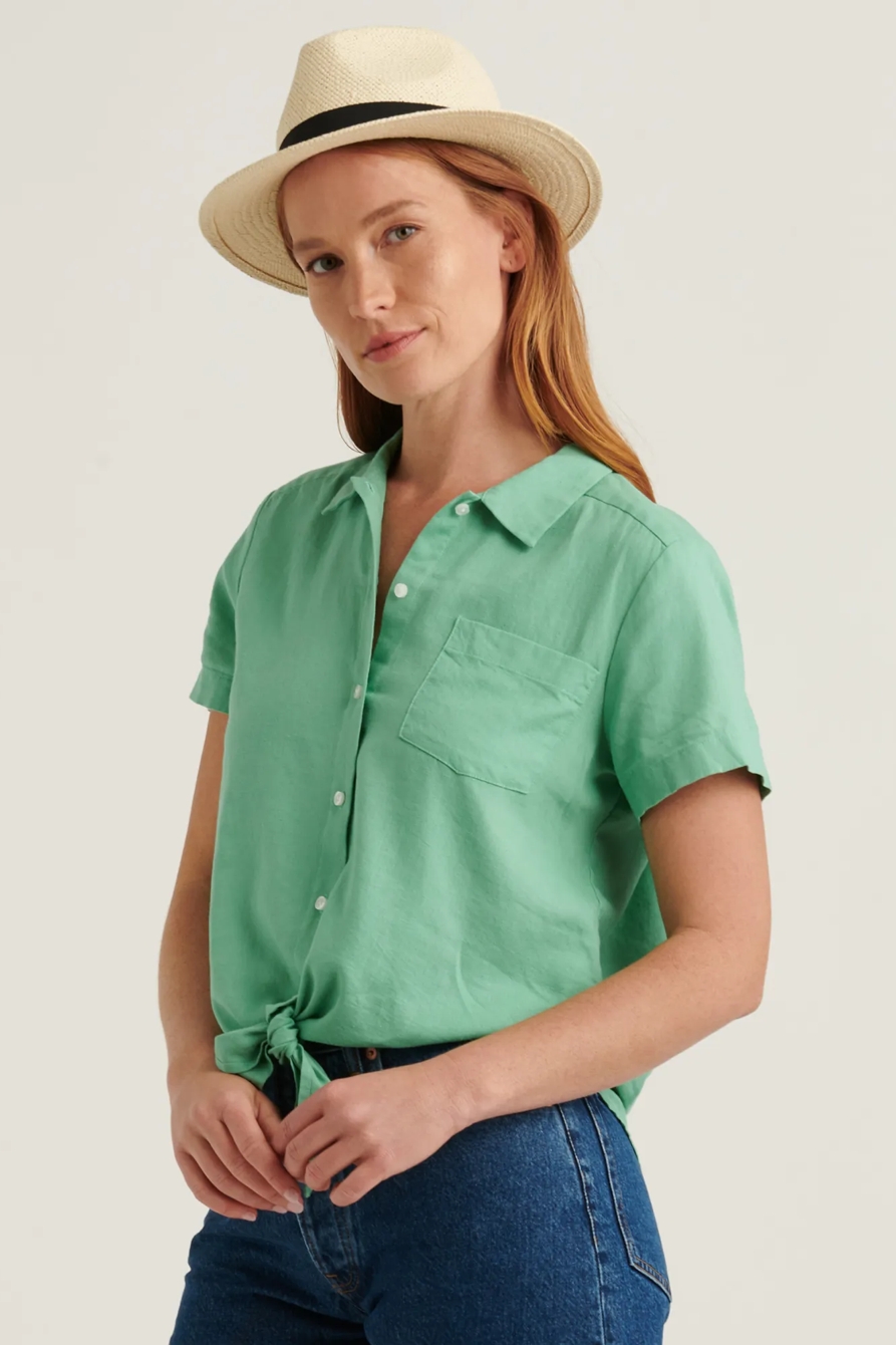TIE FRONT SHORT SLEEVE SHIRT, image 3