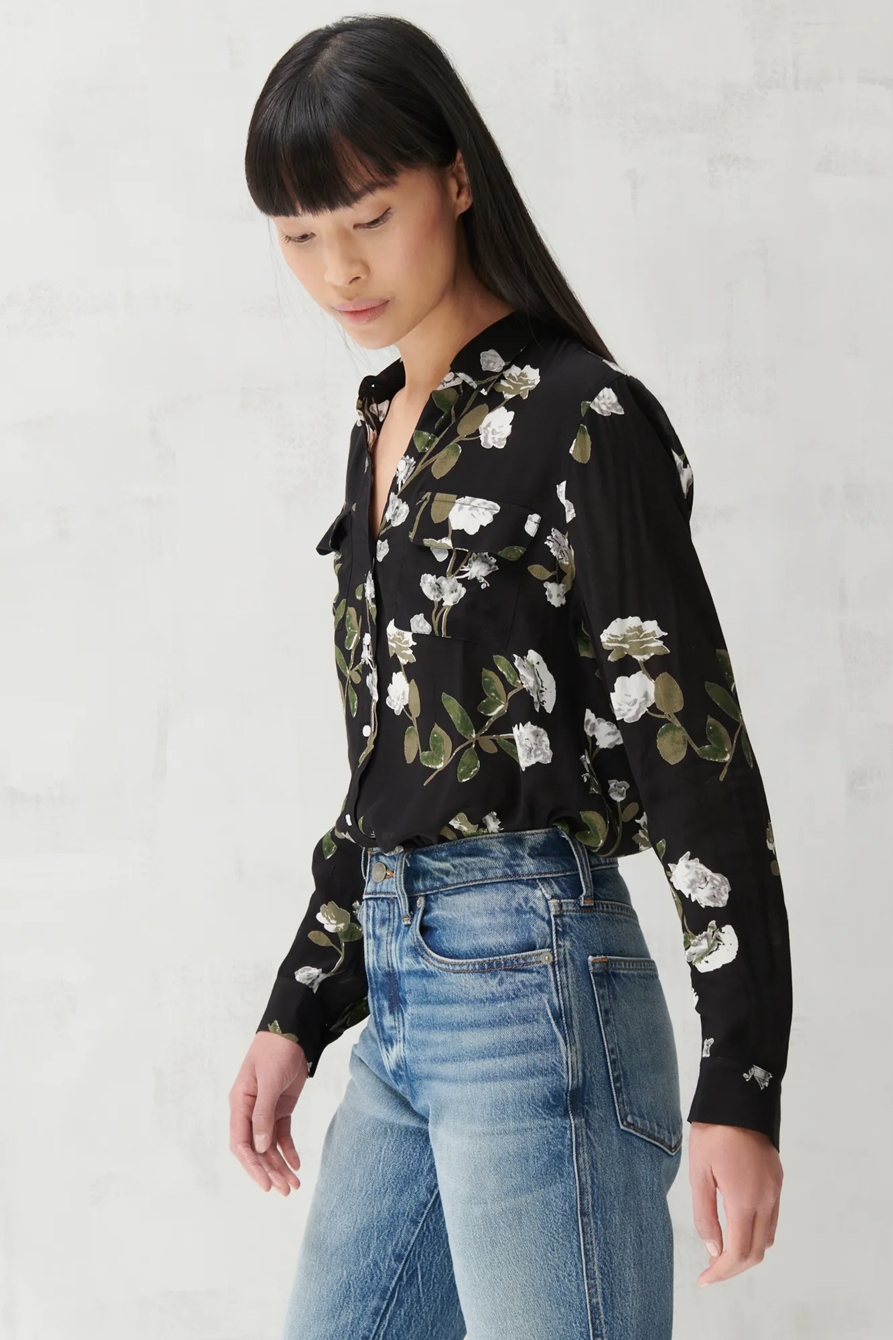 CLASSIC FLORAL DRAPEY SHIRT, image 3