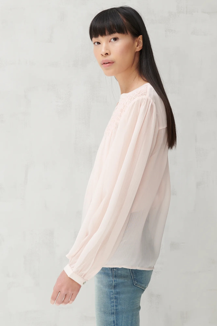 SMOCKED YOKE PEASANT TOP, image 3