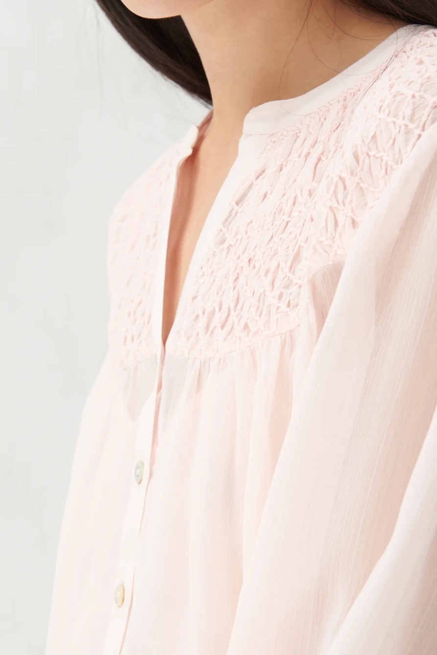 SMOCKED YOKE PEASANT TOP, image 5