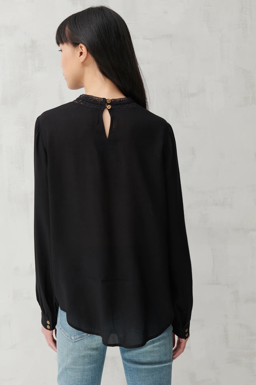 HIGH NECK LACE INSET TOP, image 4