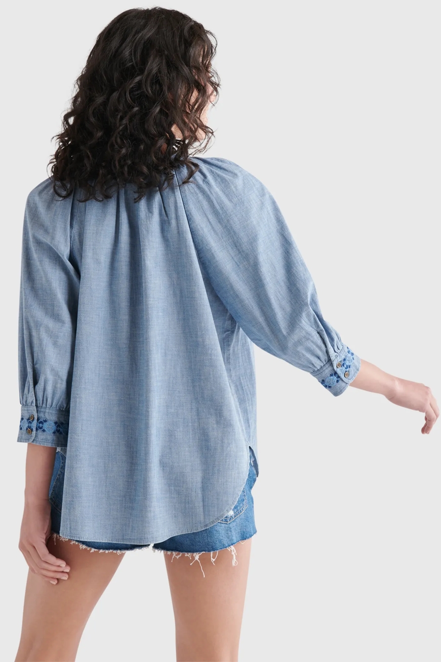 RELAXED EMBROIDERED HENLEY, image 4