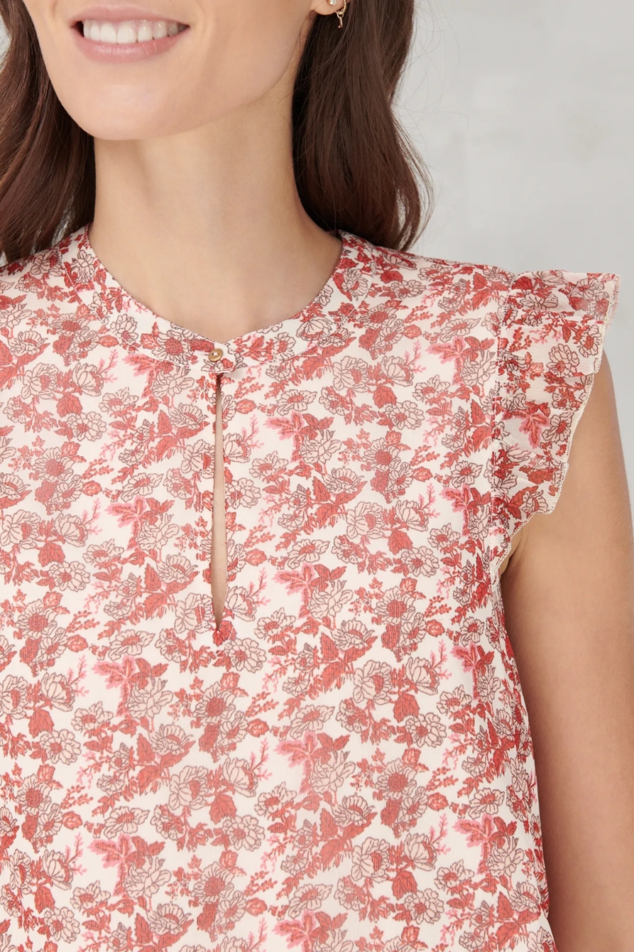FLORAL FLUTTER SLEEVE TOP, image 5