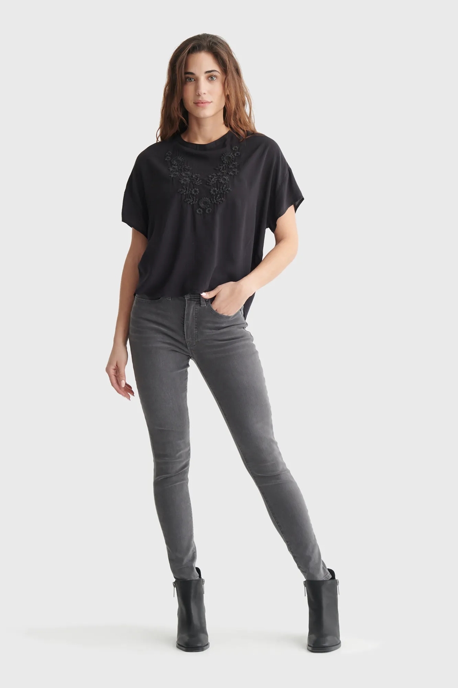 FLORAL DROP SHOULDER OVERSIZED WOVEN TOP, image 2