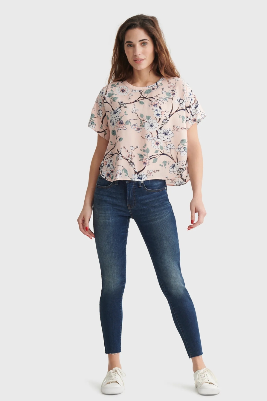 FLORAL DROP SHOULDER OVERSIZED WOVEN TOP, image 2