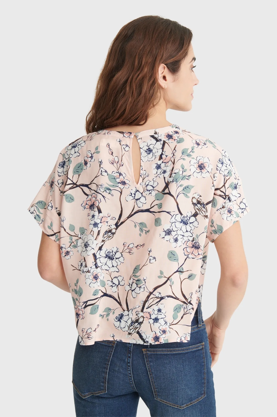 FLORAL DROP SHOULDER OVERSIZED WOVEN TOP, image 5