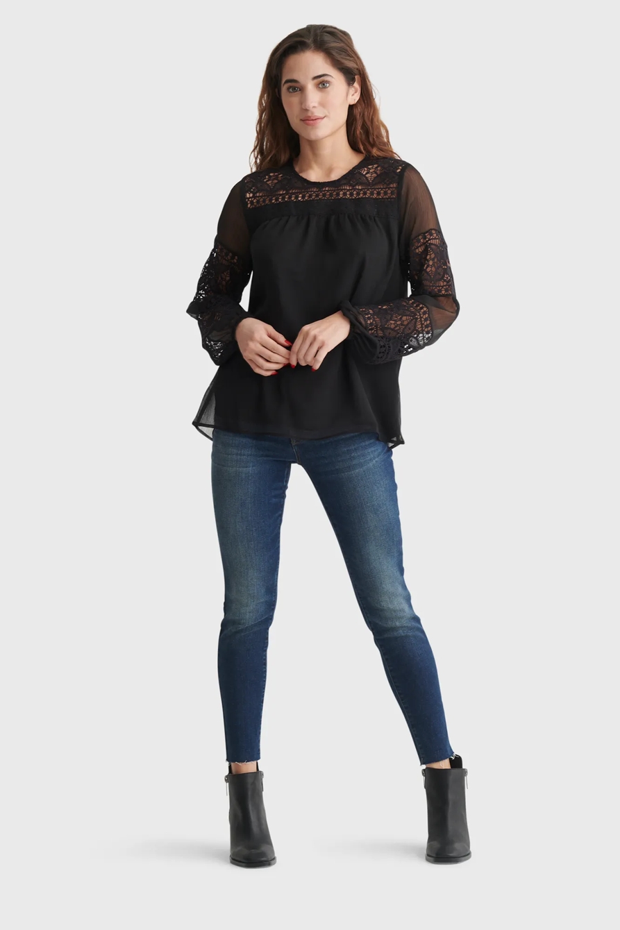 CHIFFON PANELED TUNIC BLOUSE, image 2