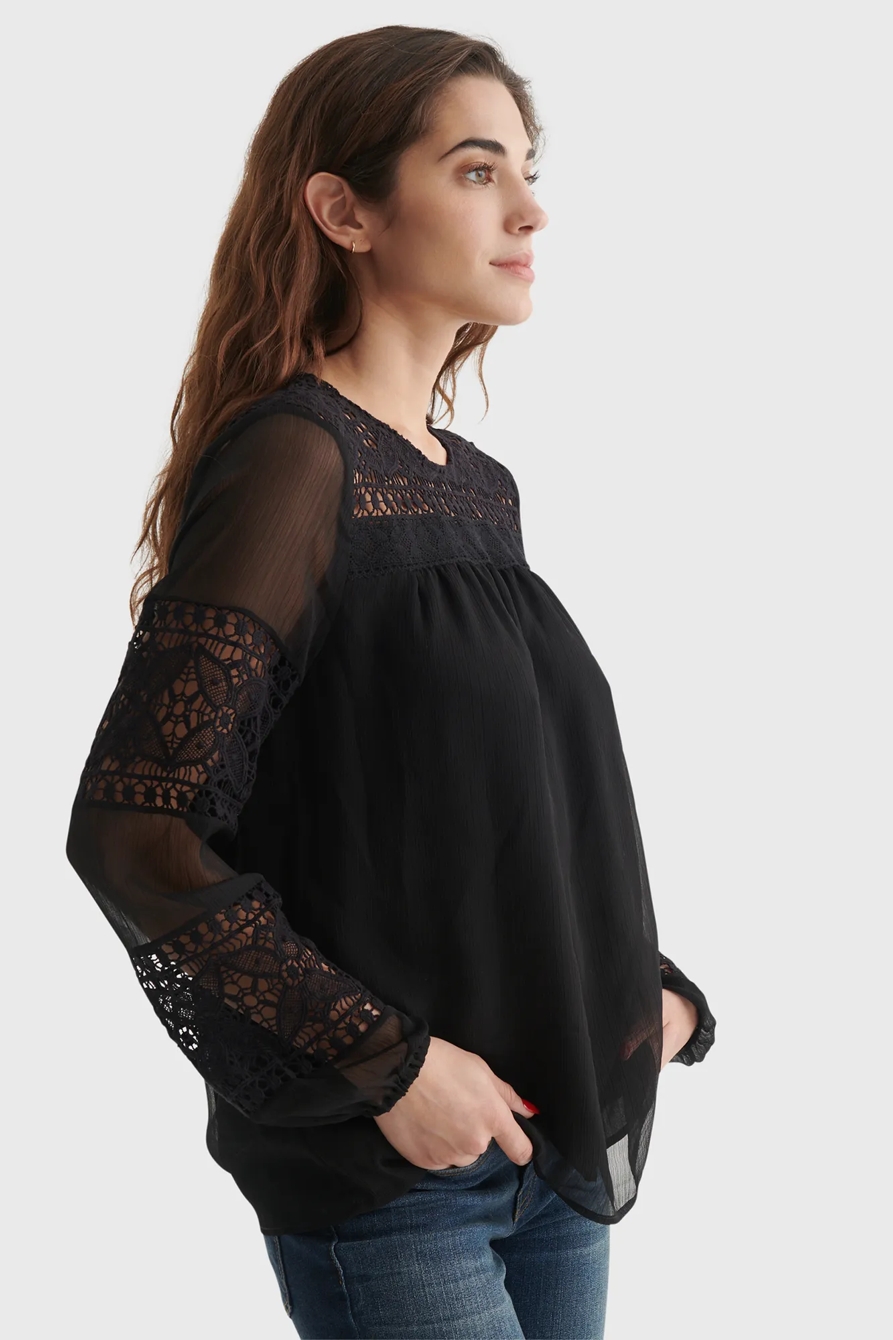 CHIFFON PANELED TUNIC BLOUSE, image 3