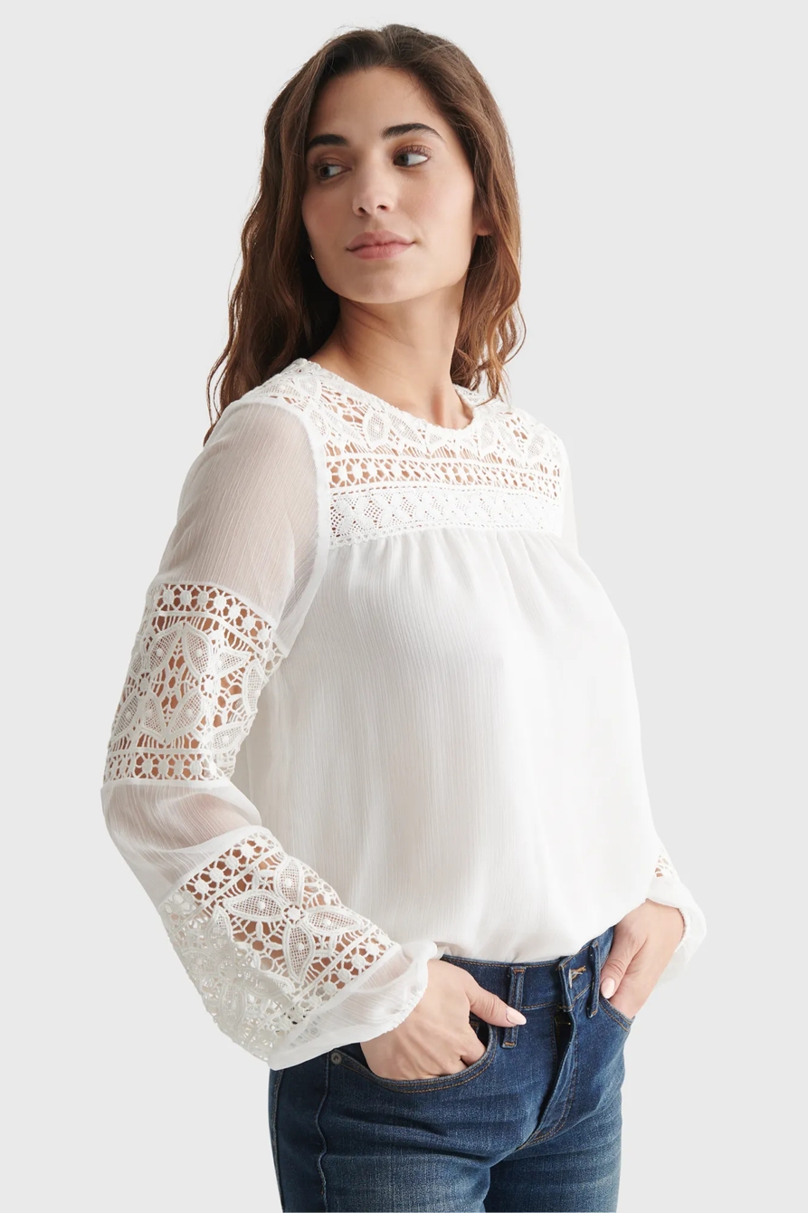 CHIFFON PANELED TUNIC BLOUSE, image 3