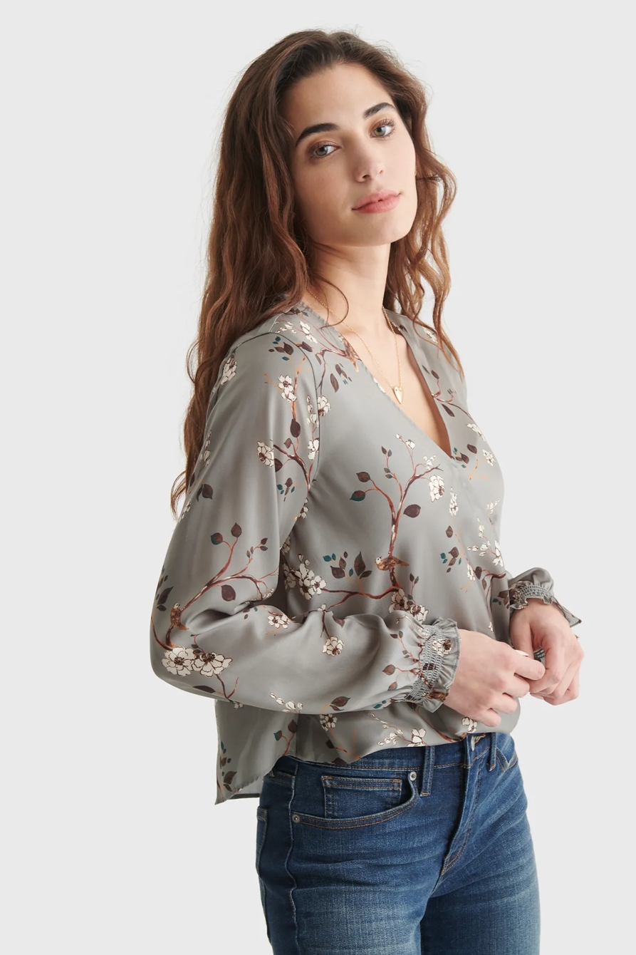 SURPLICE WOVEN BLOUSE, image 3