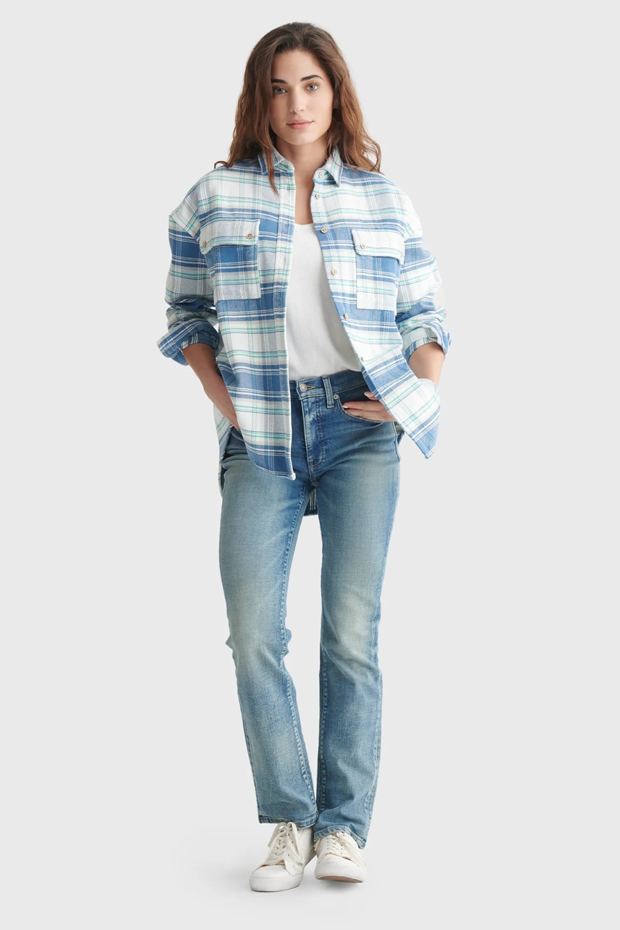 BOYFRIEND BRUSHED PLAID TWILL SHIRT, image 2