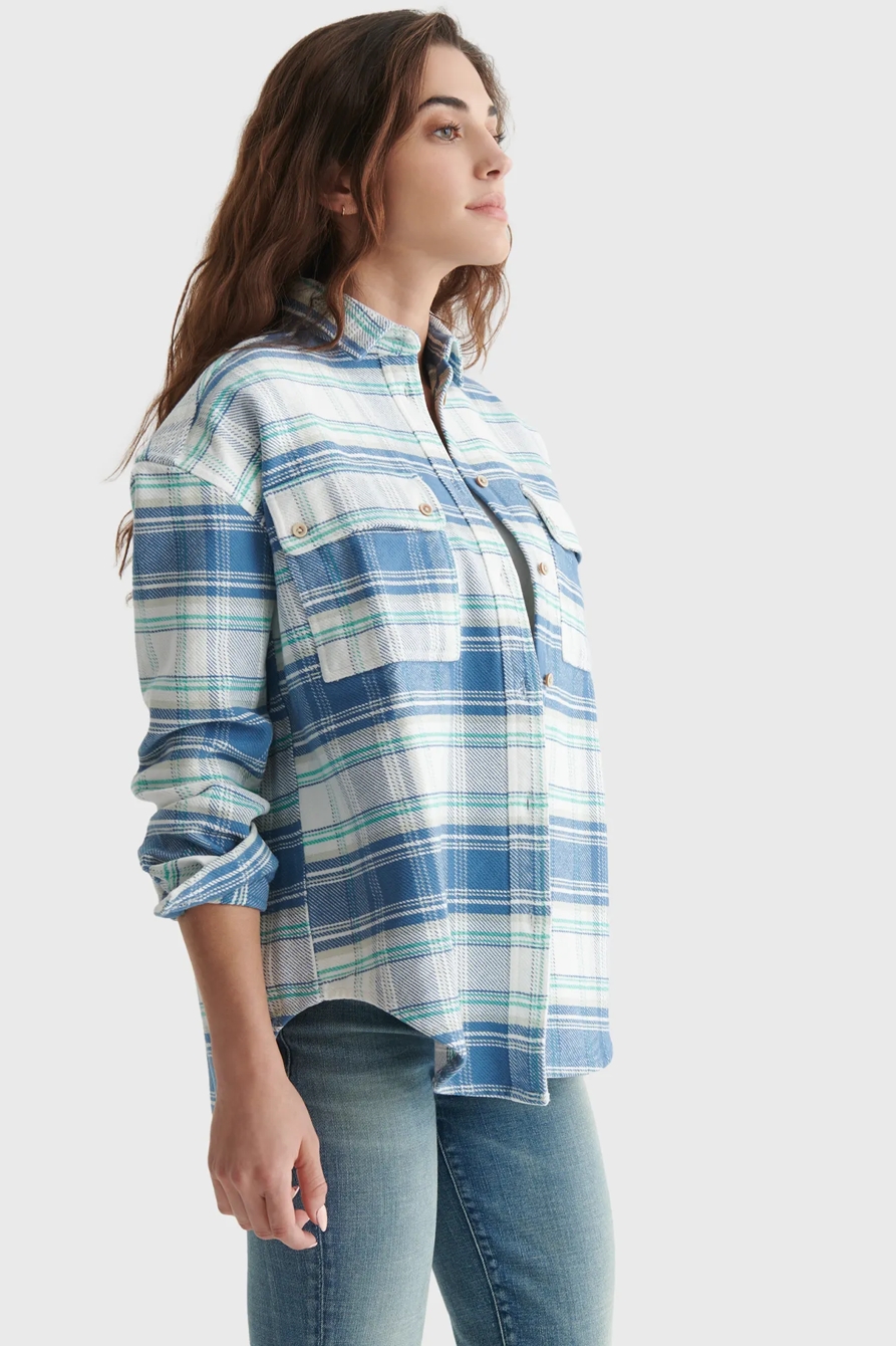 BOYFRIEND BRUSHED PLAID TWILL SHIRT, image 3