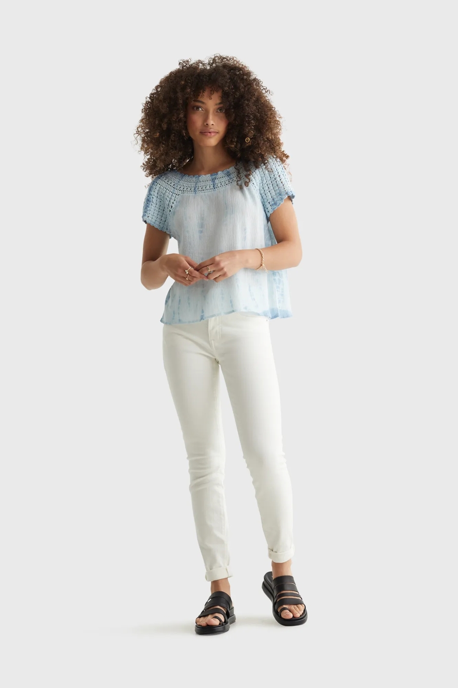 SHORT SLEEVE CROCHET BLOUSE, image 2