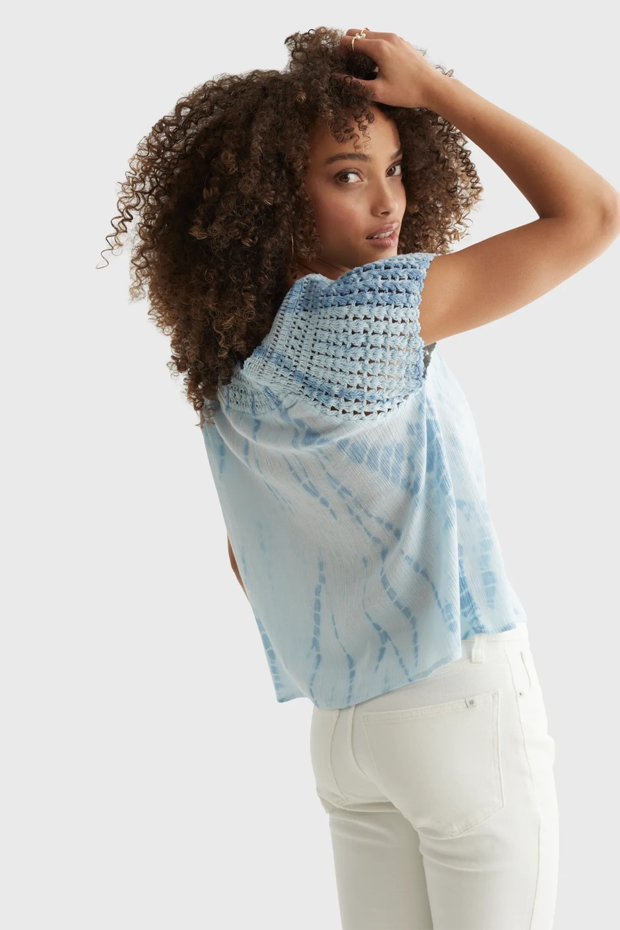 SHORT SLEEVE CROCHET BLOUSE, image 4
