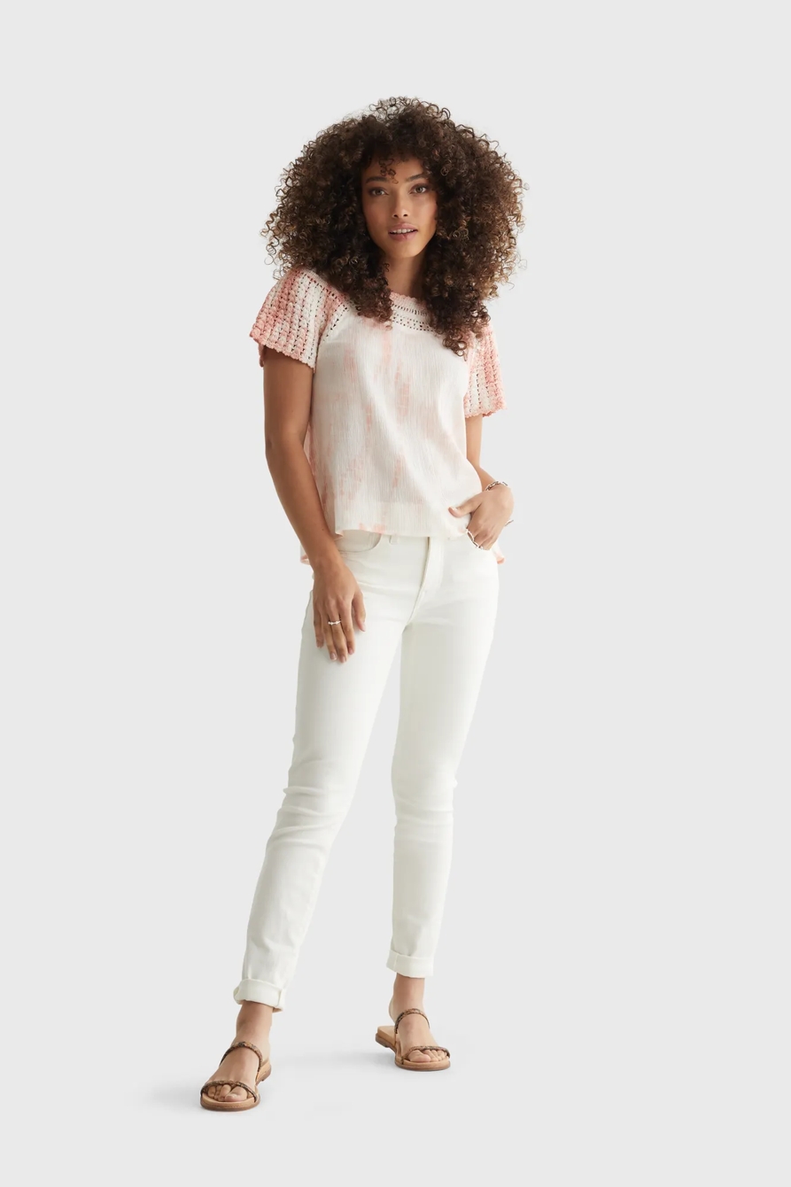 SHORT SLEEVE CROCHET BLOUSE, image 2