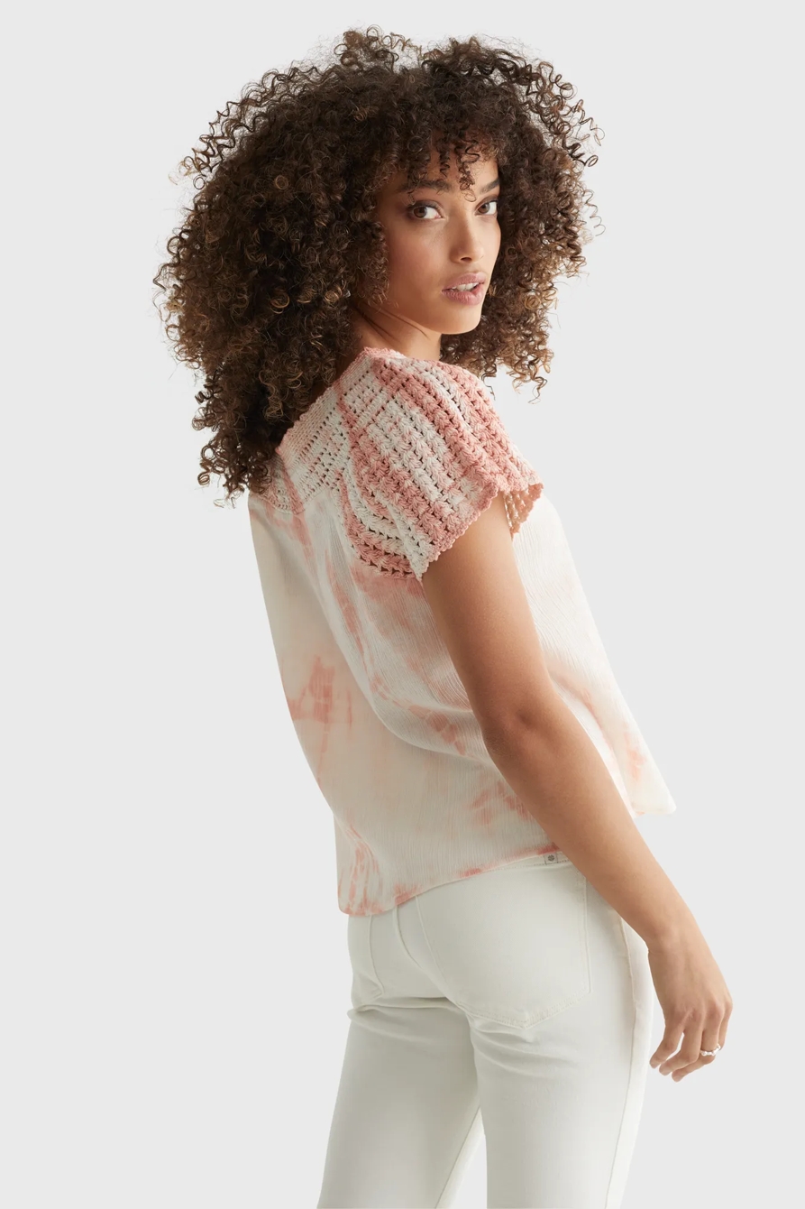 SHORT SLEEVE CROCHET BLOUSE, image 4
