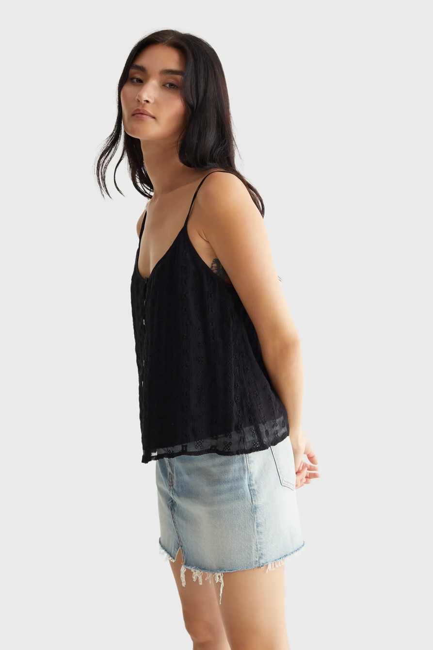 EMBROIDERED CHIFFON TANK, image 3