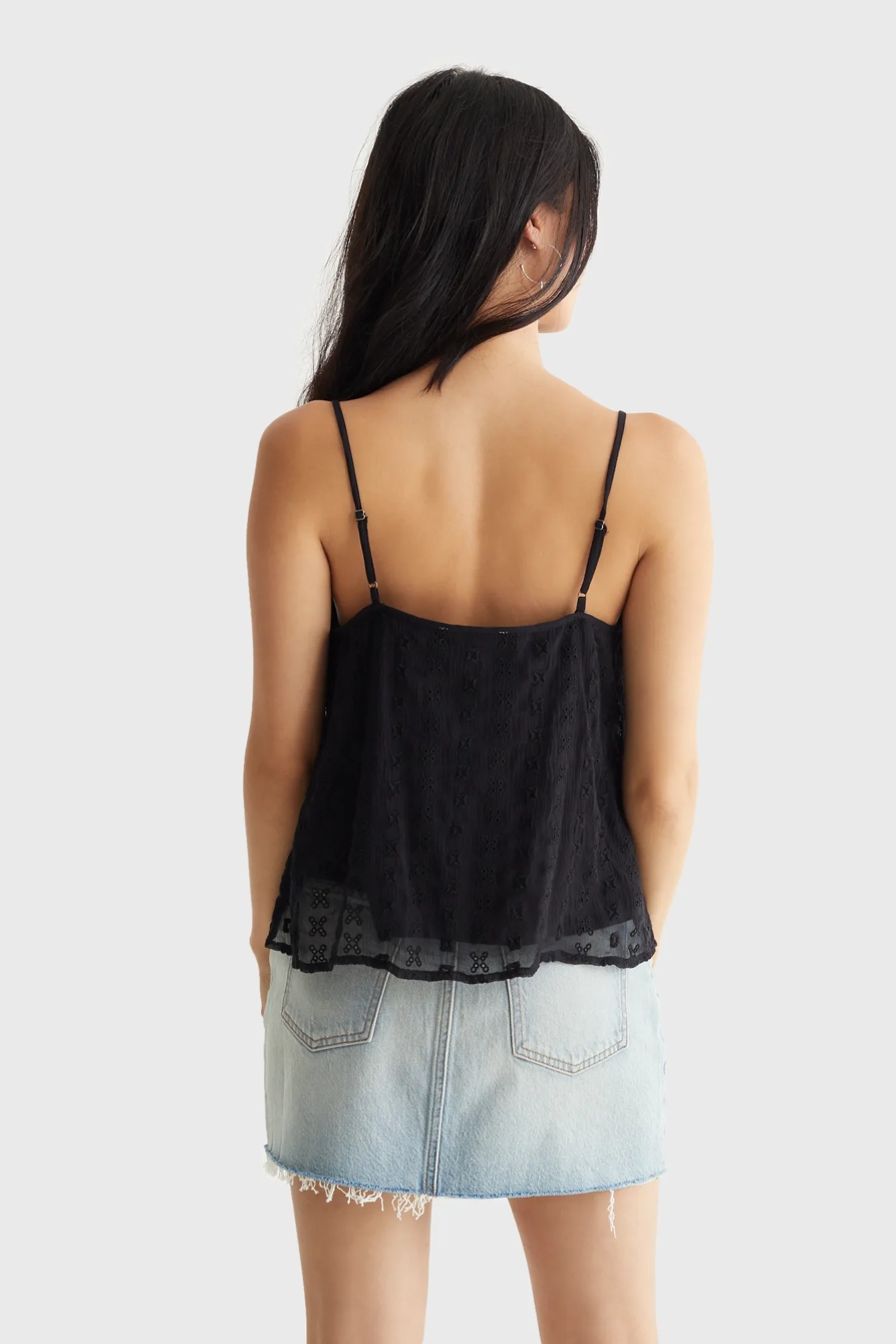 EMBROIDERED CHIFFON TANK, image 4