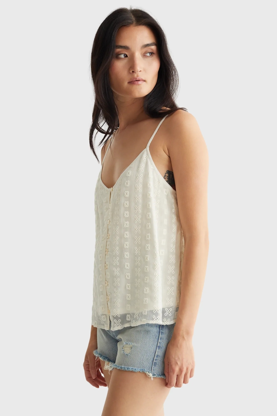 EMBROIDERED CHIFFON TANK, image 3