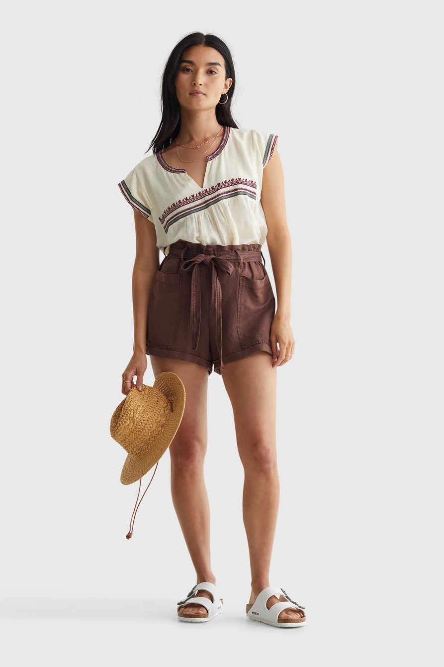 EMBROIDERED WOVEN TOP, image 3