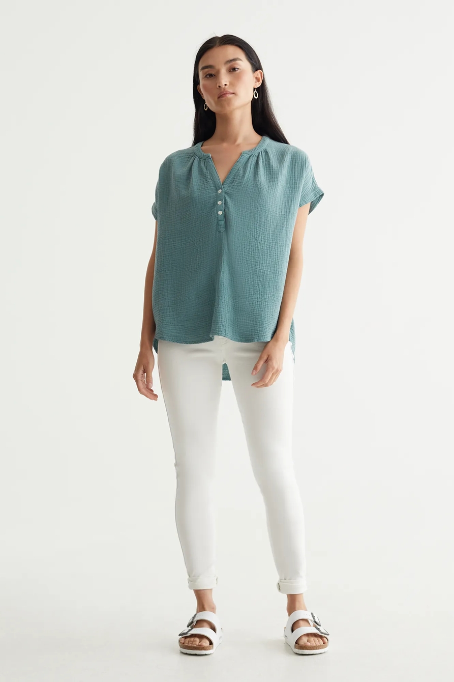 SHORT SLEEVE OPEN NECK SHIRT, image 2