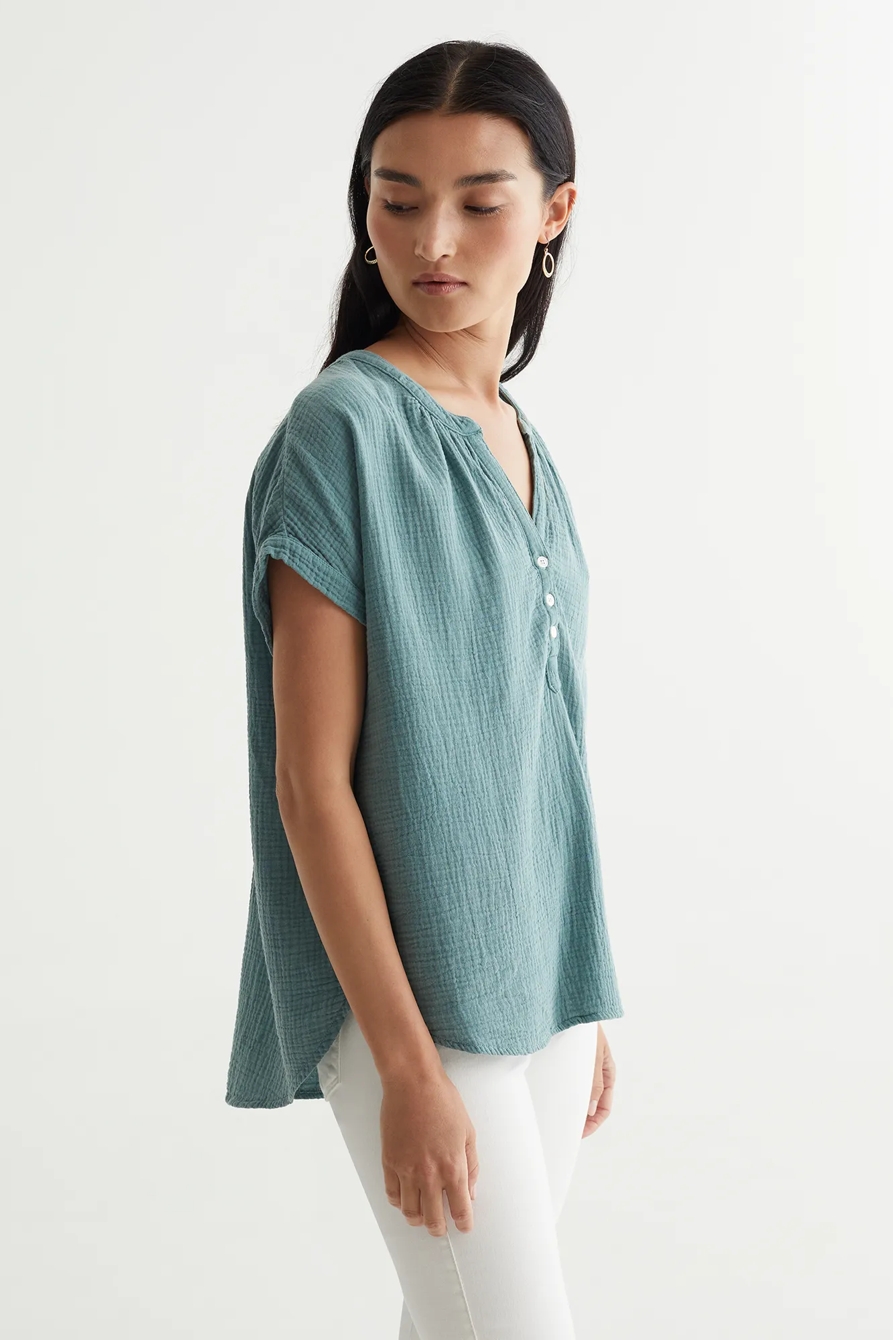SHORT SLEEVE OPEN NECK SHIRT, image 3