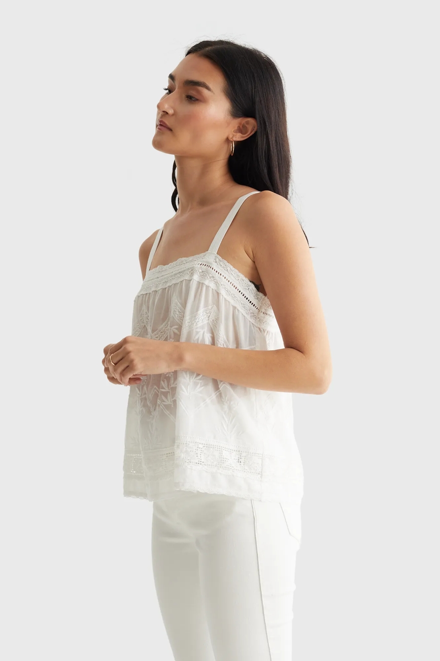 EMBROIDERED WOVEN TANK, image 3