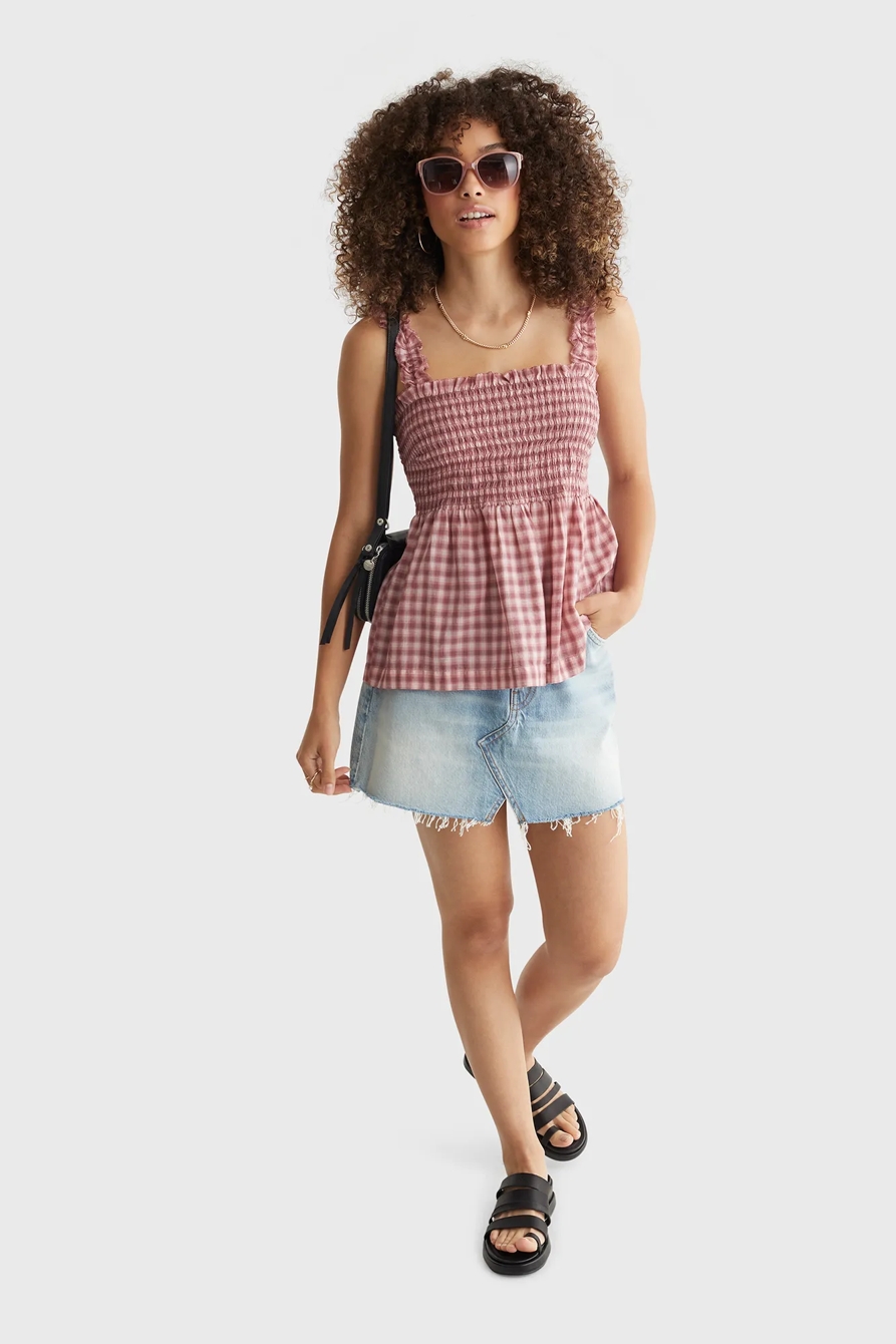 SQUARE NECK SMOCKED TANK, image 5