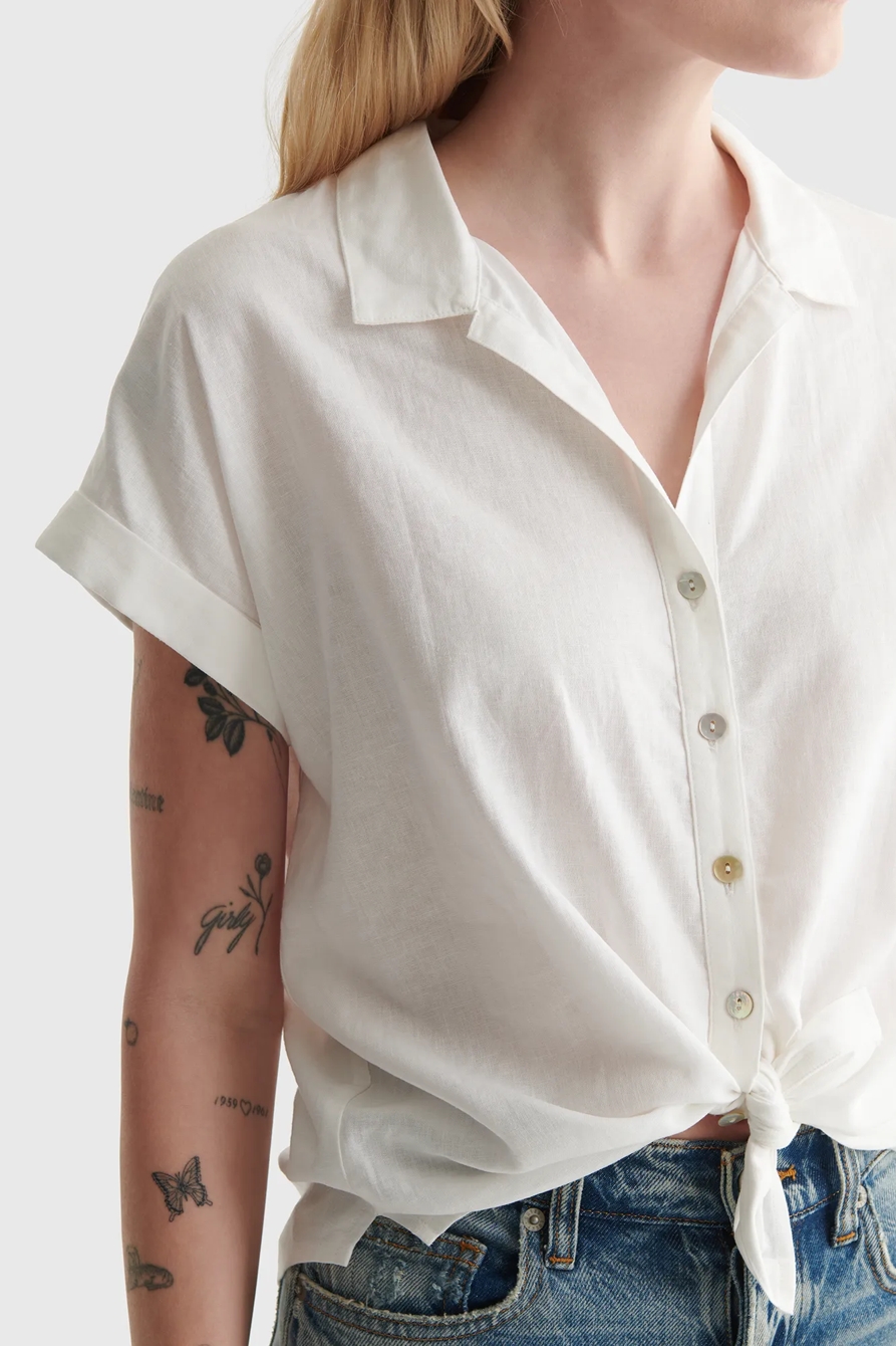 TIE-FRONT SHORT SLEEVE SHIRT, image 5