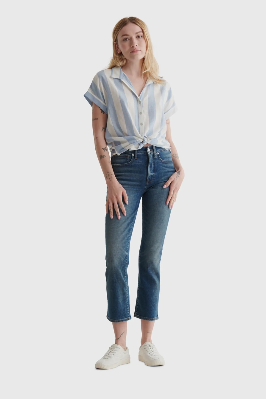 TIE-FRONT SHORT SLEEVE SHIRT, image 2