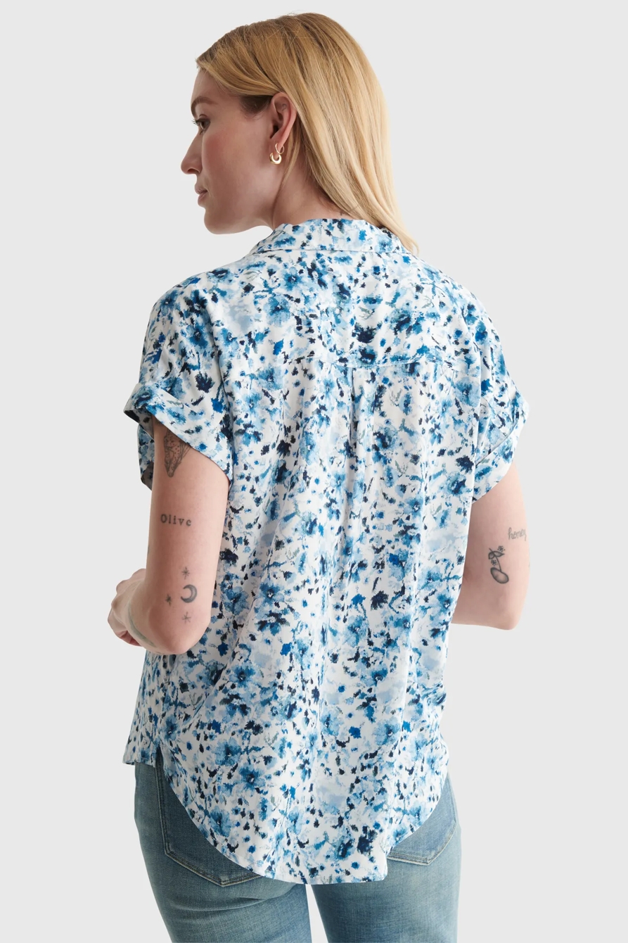 FLORAL-PRINT TIE-FRONT SHORT SLEEVE SHIRT, image 4