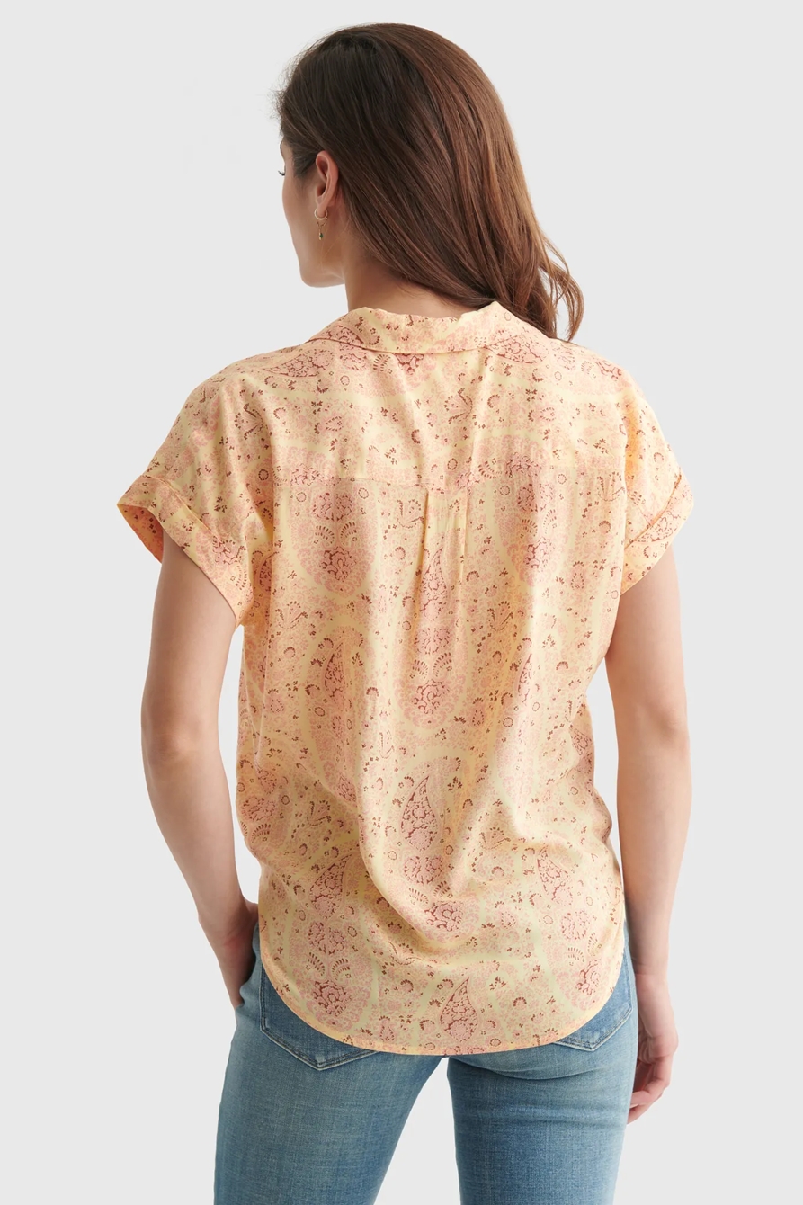 FLORAL-PRINT TIE-FRONT SHORT SLEEVE SHIRT, image 5