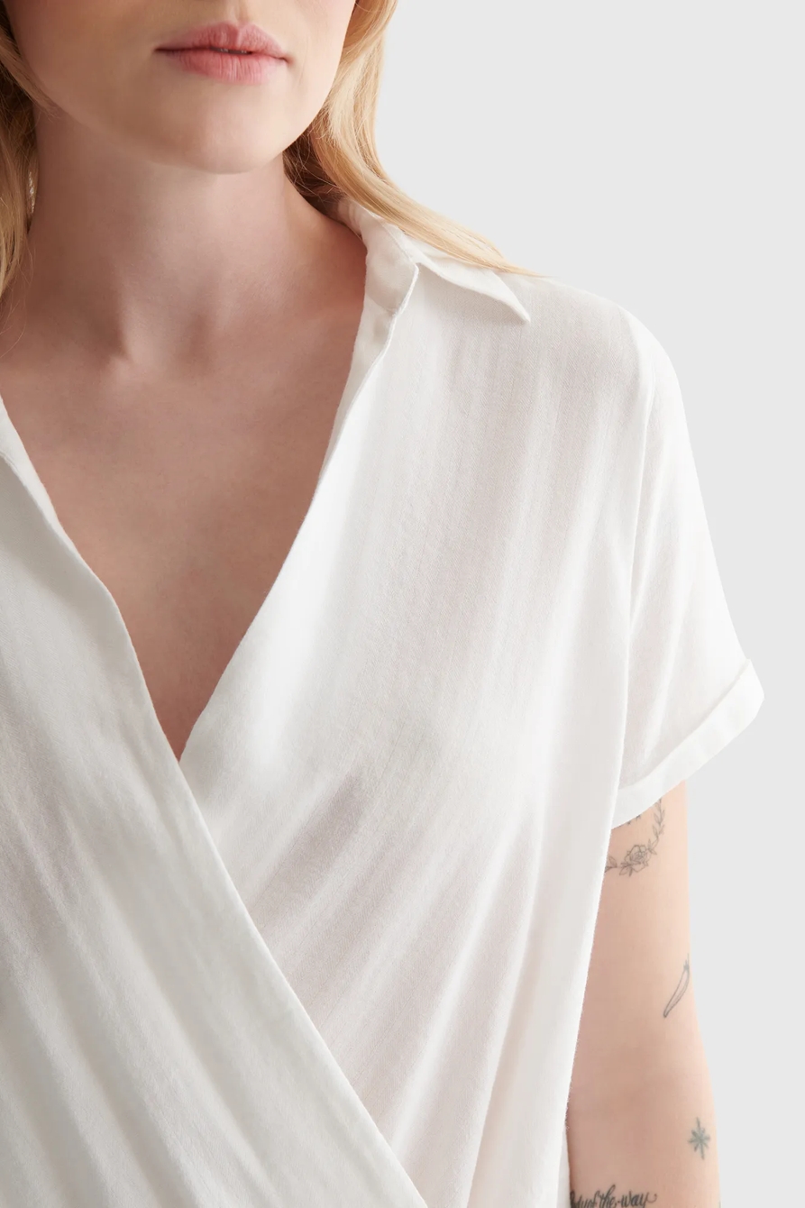 SHORT SLEEVE SURPLICE TOP, image 4