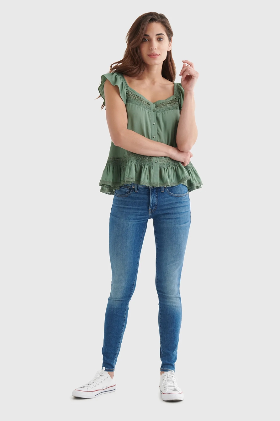 SQUARE NECK PEPLUM TOP, image 2