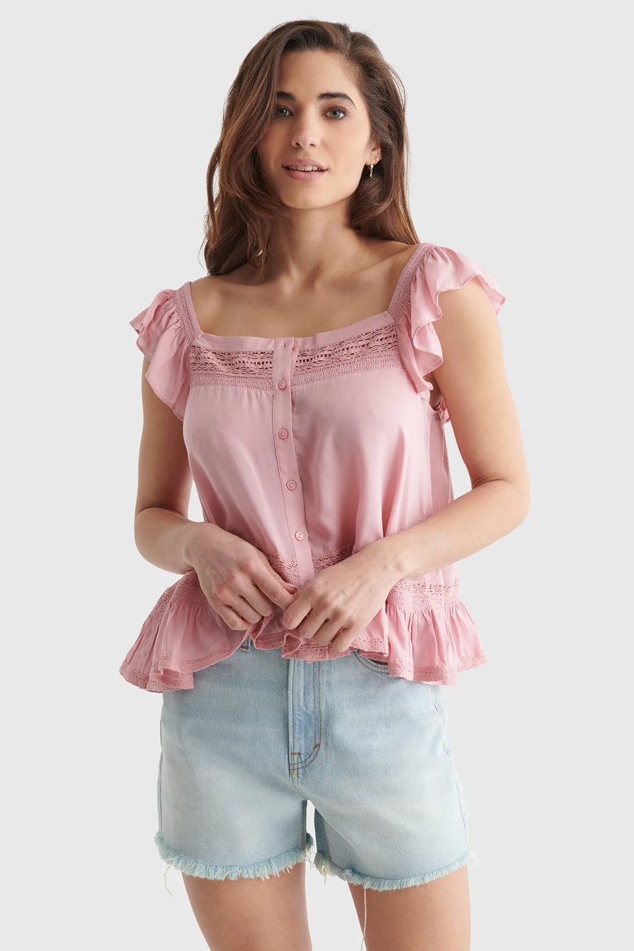 SQUARE NECK PEPLUM TOP, image 2