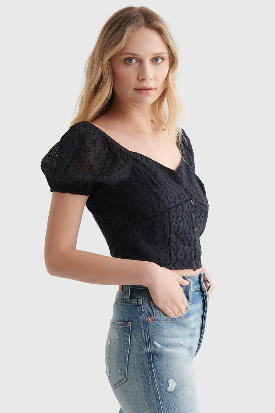 LACE SWEETHEART CROP TOP, image 3