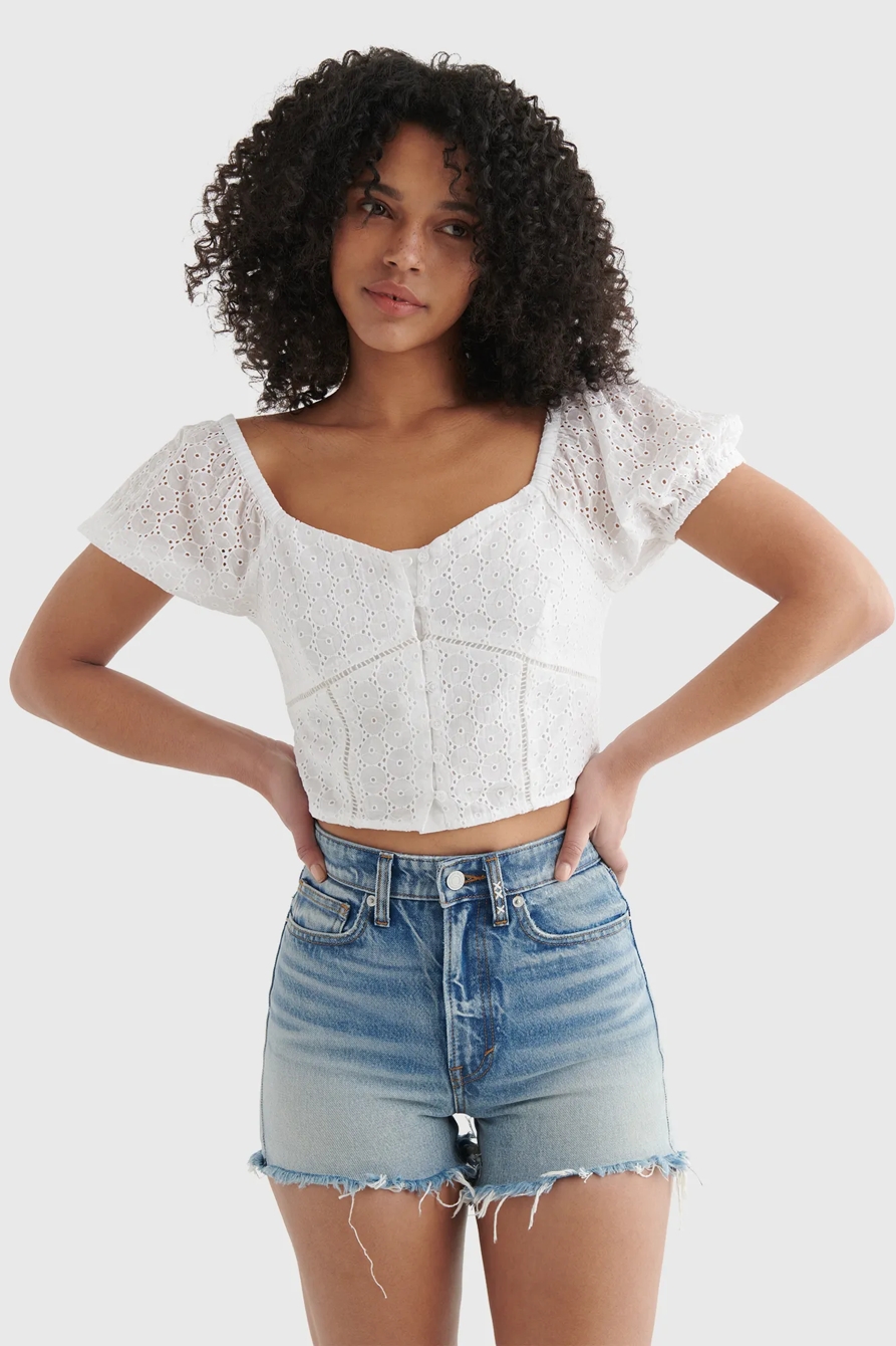 LACE SWEETHEART CROP TOP, image 2